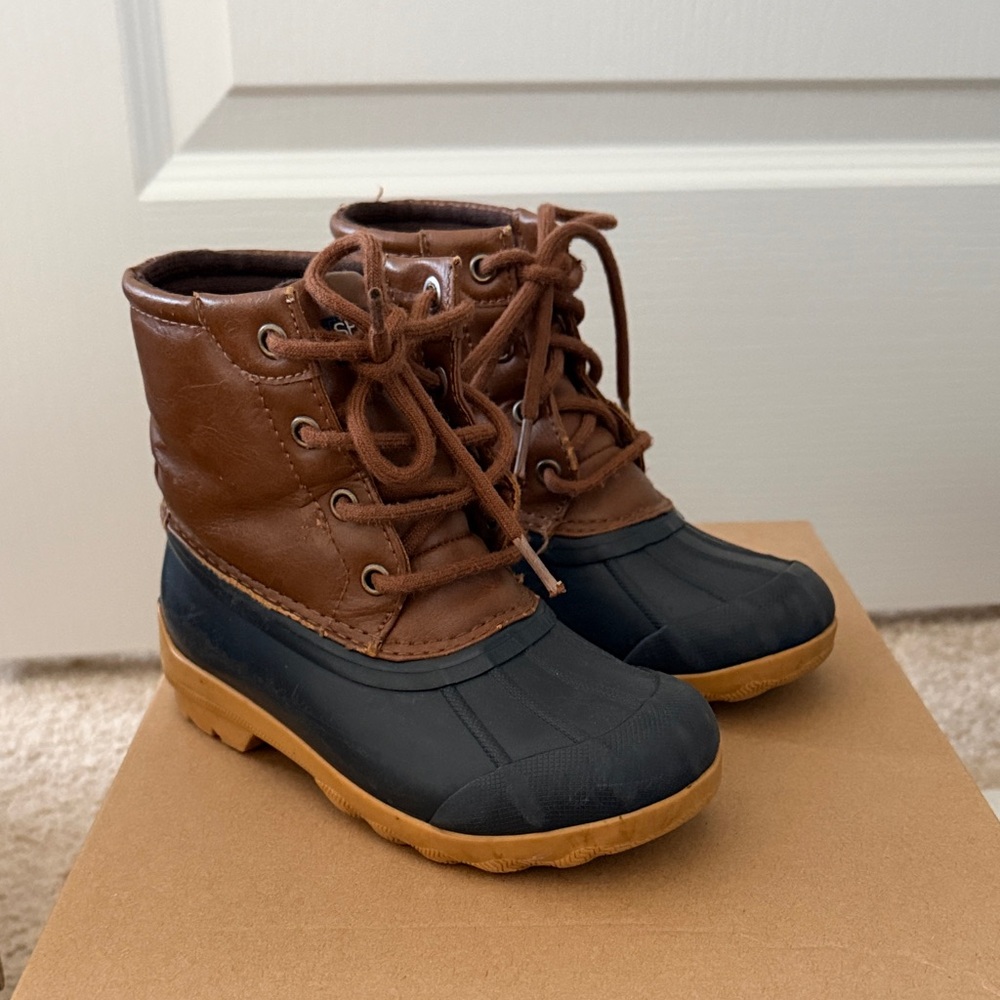 Sperry Kids Brown and Black Rain Boots